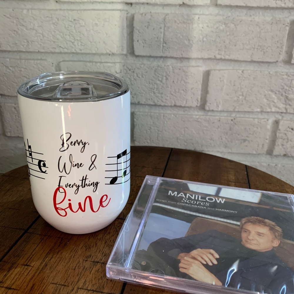 Manilow! CD Wine glass